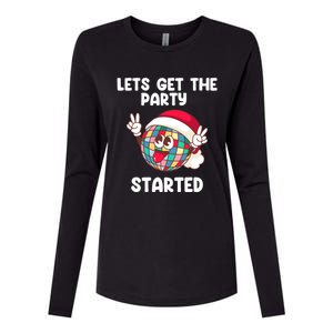 Christmas Lets Get The Party Started Holiday Festivities Cute Gift Womens Cotton Relaxed Long Sleeve T-Shirt