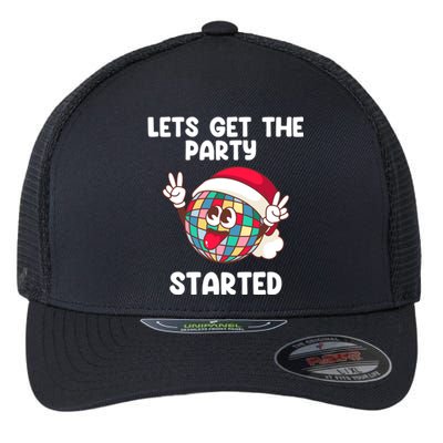 Christmas Lets Get The Party Started Holiday Festivities Cute Gift Flexfit Unipanel Trucker Cap