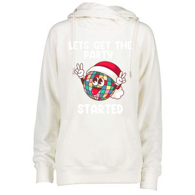 Christmas Lets Get The Party Started Holiday Festivities Cute Gift Womens Funnel Neck Pullover Hood