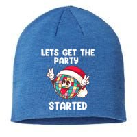 Christmas Lets Get The Party Started Holiday Festivities Cute Gift Sustainable Beanie