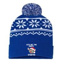 Christmas Lets Get The Party Started Holiday Festivities Cute Gift USA-Made Snowflake Beanie