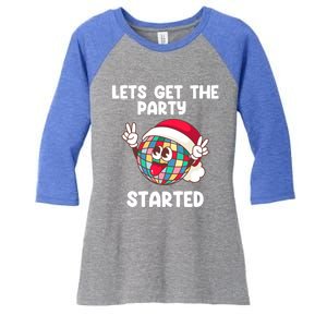 Christmas Lets Get The Party Started Holiday Festivities Cute Gift Women's Tri-Blend 3/4-Sleeve Raglan Shirt