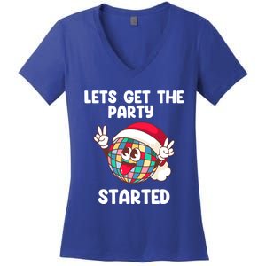 Christmas Lets Get The Party Started Holiday Festivities Cute Gift Women's V-Neck T-Shirt