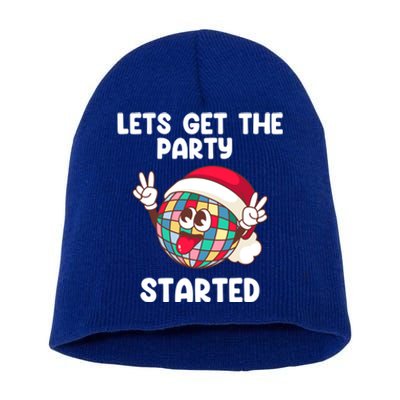 Christmas Lets Get The Party Started Holiday Festivities Cute Gift Short Acrylic Beanie