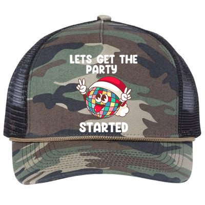 Christmas Lets Get The Party Started Holiday Festivities Cute Gift Retro Rope Trucker Hat Cap