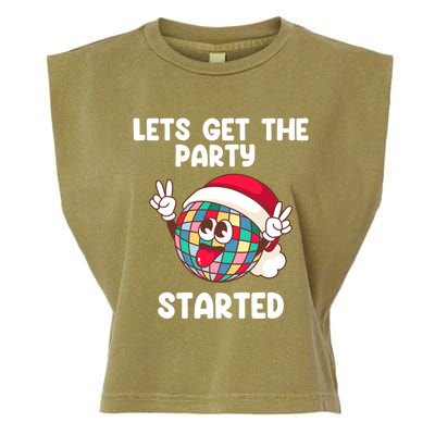 Christmas Lets Get The Party Started Holiday Festivities Cute Gift Garment-Dyed Women's Muscle Tee