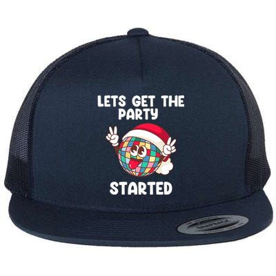 Christmas Lets Get The Party Started Holiday Festivities Cute Gift Flat Bill Trucker Hat