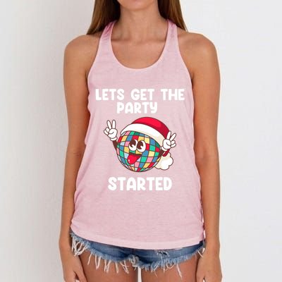 Christmas Lets Get The Party Started Holiday Festivities Cute Gift Women's Knotted Racerback Tank