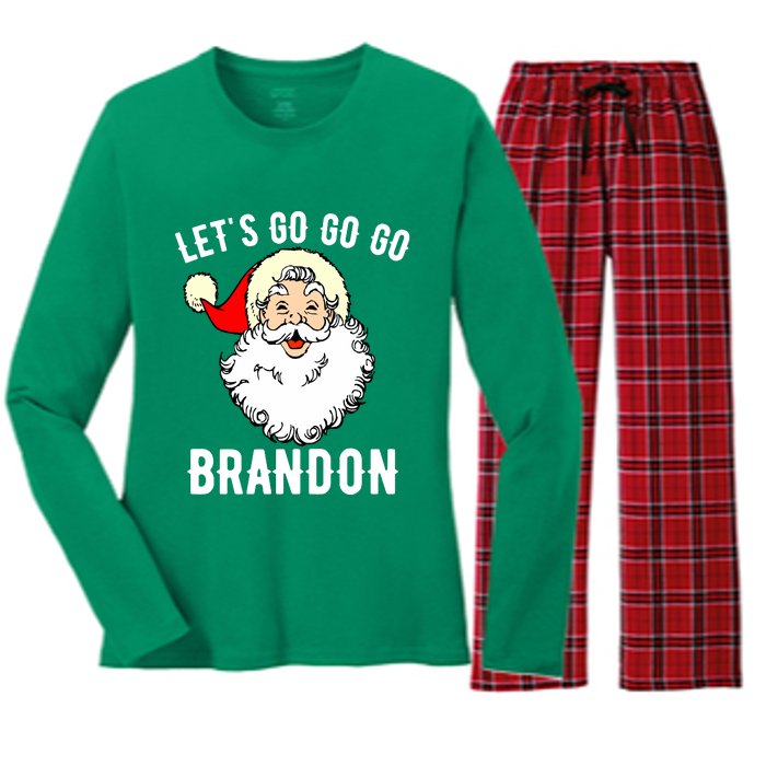 Let's Go Brandon Lets Go Brandon, Lets Go Brandon Let's Go Brandon Women's Long Sleeve Flannel Pajama Set 