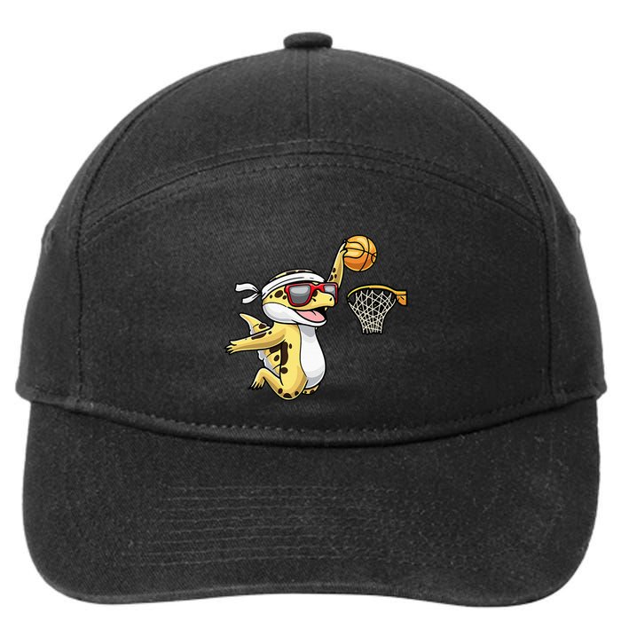 Common Leopard Gecko Playing Basketball Reptile Lizard 7-Panel Snapback Hat