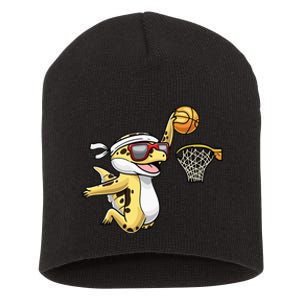 Common Leopard Gecko Playing Basketball Reptile Lizard Short Acrylic Beanie