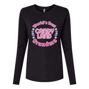 Candy Land Grandparents Day Worlds Best Grandma Gift Womens Cotton Relaxed Long Sleeve T-Shirt