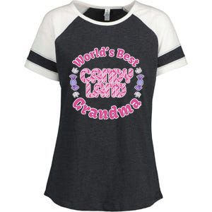 Candy Land Grandparents Day Worlds Best Grandma Gift Enza Ladies Jersey Colorblock Tee