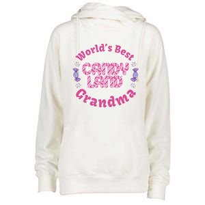 Candy Land Grandparents Day Worlds Best Grandma Gift Womens Funnel Neck Pullover Hood