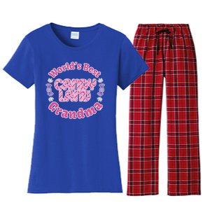 Candy Land Grandparents Day Worlds Best Grandma Gift Women's Flannel Pajama Set