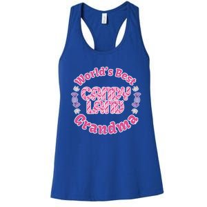 Candy Land Grandparents Day Worlds Best Grandma Gift Women's Racerback Tank