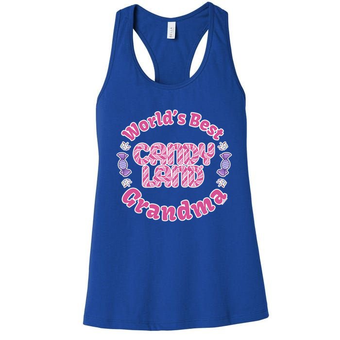 Candy Land Grandparents Day Worlds Best Grandma Gift Women's Racerback Tank