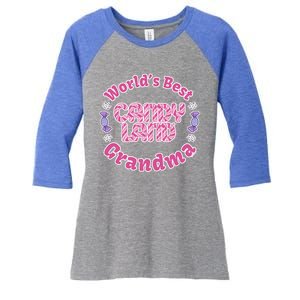 Candy Land Grandparents Day Worlds Best Grandma Gift Women's Tri-Blend 3/4-Sleeve Raglan Shirt