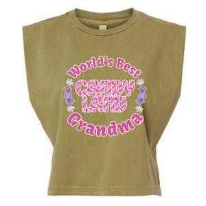 Candy Land Grandparents Day Worlds Best Grandma Gift Garment-Dyed Women's Muscle Tee