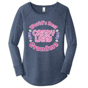 Candy Land Grandparents Day Worlds Best Grandma Gift Women's Perfect Tri Tunic Long Sleeve Shirt