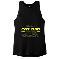 Cat Lover Gifts Best Cat Dad In The Galaxy Best Cat Dad Ever Ladies PosiCharge Tri-Blend Wicking Tank