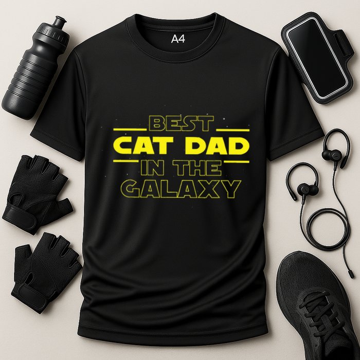 Cat Lover Gifts Best Cat Dad In The Galaxy Best Cat Dad Ever Performance Shirt