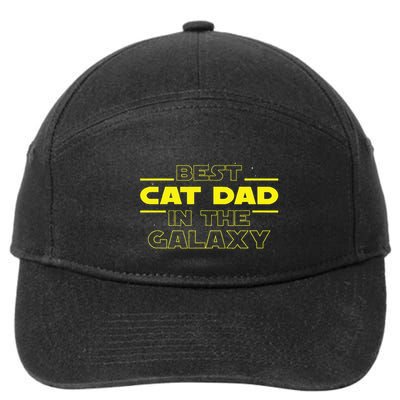 Cat Lover Gifts Best Cat Dad In The Galaxy Best Cat Dad Ever 7-Panel Snapback Hat