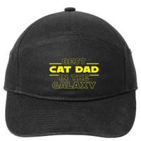 Cat Lover Gifts Best Cat Dad In The Galaxy Best Cat Dad Ever 7-Panel Snapback Hat