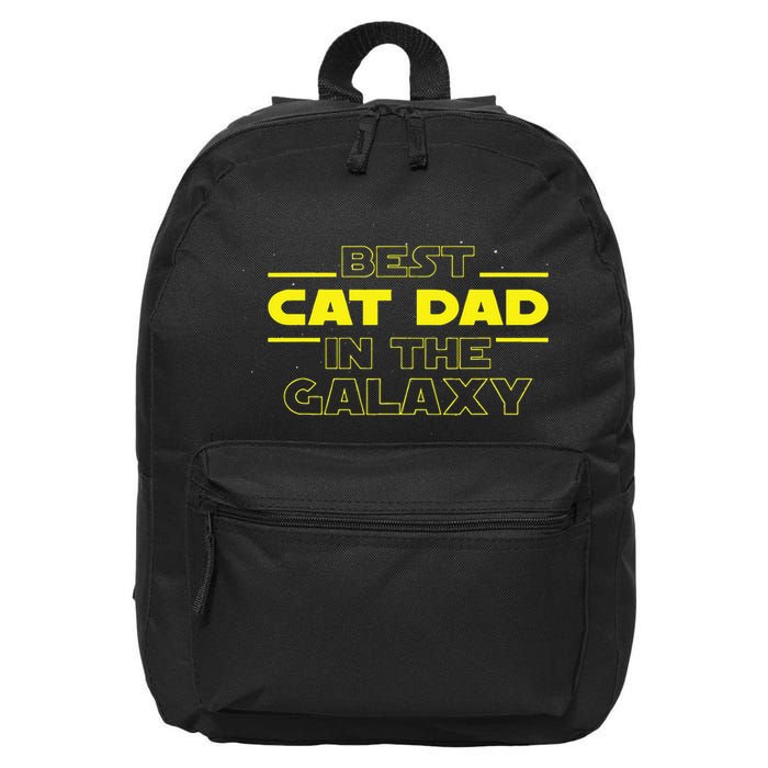 Cat Lover Gifts Best Cat Dad In The Galaxy Best Cat Dad Ever 16 in Basic Backpack