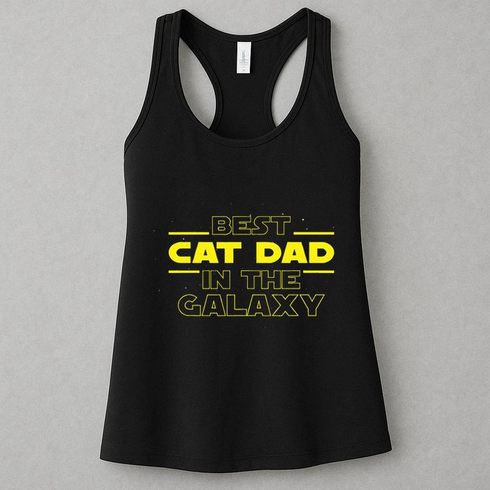 Cat Lover Gifts Best Cat Dad In The Galaxy Best Cat Dad Ever Womens Tank Top