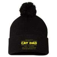 Cat Lover Gifts Best Cat Dad In The Galaxy Best Cat Dad Ever Pom Pom 12in Knit Beanie