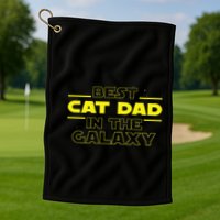 Cat Lover Gifts Best Cat Dad In The Galaxy Best Cat Dad Ever Golf Towel