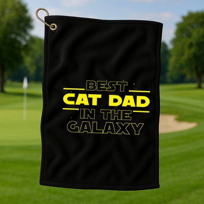 Cat Lover Gifts Best Cat Dad In The Galaxy Best Cat Dad Ever Golf Towel