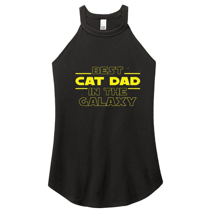 Cat Lover Gifts Best Cat Dad In The Galaxy Best Cat Dad Ever Women's Perfect Tri Rocker Tank