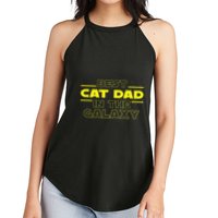 Cat Lover Gifts Best Cat Dad In The Galaxy Best Cat Dad Ever Women's Perfect Tri Rocker Tank