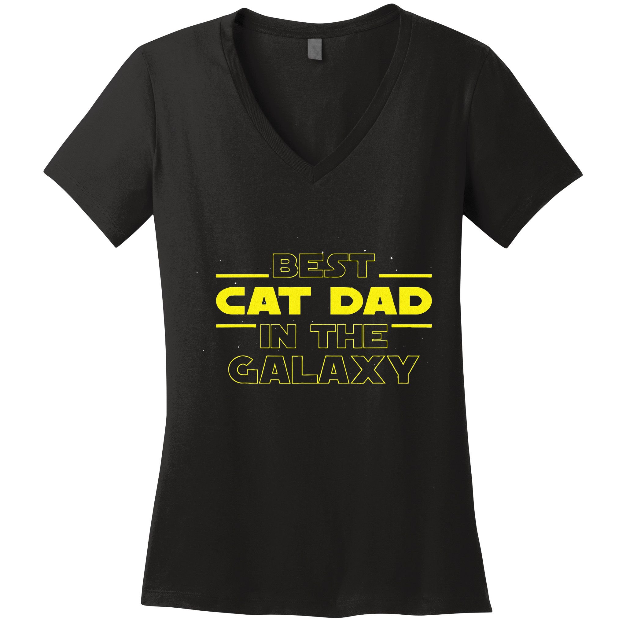 Cat Lover Gifts Best Cat Dad In The Galaxy Best Cat Dad Ever Women's V-Neck T-Shirt
