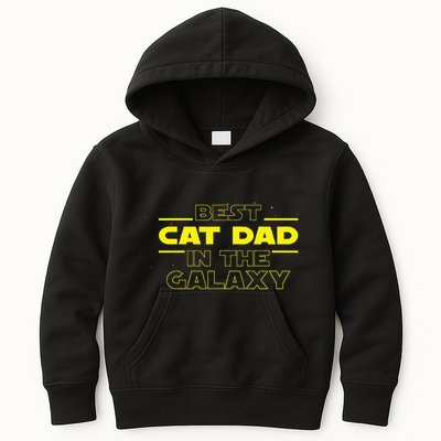 Cat Lover Gifts Best Cat Dad In The Galaxy Best Cat Dad Ever Kids Hoodie