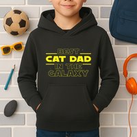 Cat Lover Gifts Best Cat Dad In The Galaxy Best Cat Dad Ever Kids Hoodie