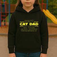 Cat Lover Gifts Best Cat Dad In The Galaxy Best Cat Dad Ever Kids Hoodie