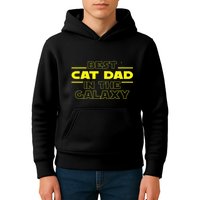 Cat Lover Gifts Best Cat Dad In The Galaxy Best Cat Dad Ever Kids Hoodie