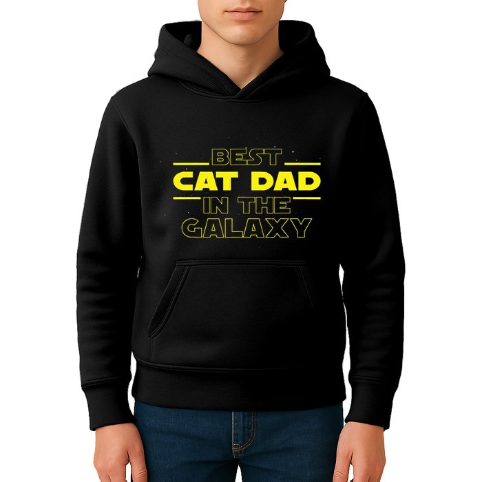 Cat Lover Gifts Best Cat Dad In The Galaxy Best Cat Dad Ever Kids Hoodie