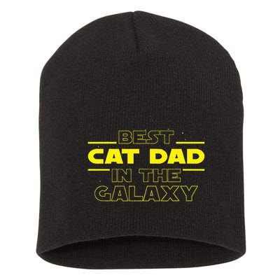 Cat Lover Gifts Best Cat Dad In The Galaxy Best Cat Dad Ever Short Acrylic Beanie