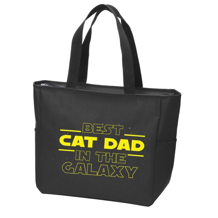 Cat Lover Gifts Best Cat Dad In The Galaxy Best Cat Dad Ever Zip Tote Bag