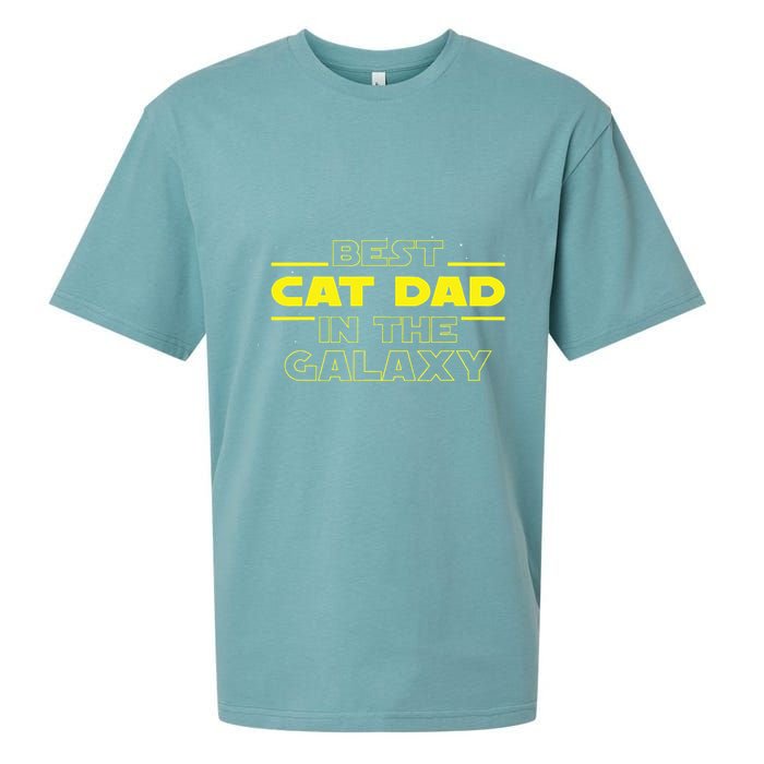 Cat Lover Gifts Best Cat Dad In The Galaxy Best Cat Dad Ever Sueded Cloud Jersey T-Shirt