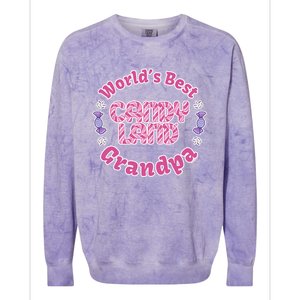 Candy Land Grandparents Day Worlds Best Grandpa Cool Gift Colorblast Crewneck Sweatshirt