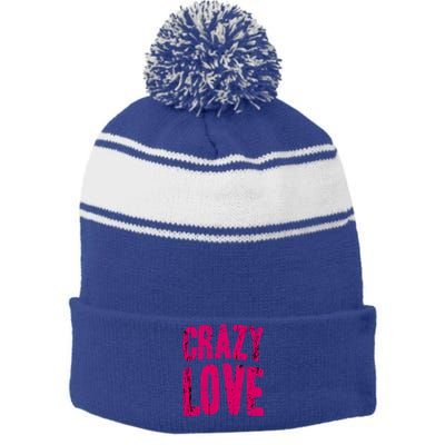 Crazy Love Gift Stripe Pom Pom Beanie