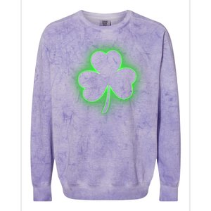 Clover Leaf Glow St Patrick's Day Colorblast Crewneck Sweatshirt