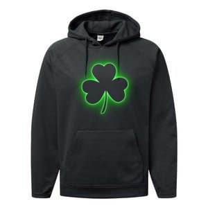 Clover Leaf Glow St Patrick's Day Performance Fleece Hoodie