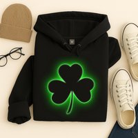 Clover Leaf Glow St Patrick's Day Hoodie