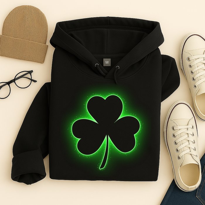Clover Leaf Glow St Patrick's Day Hoodie